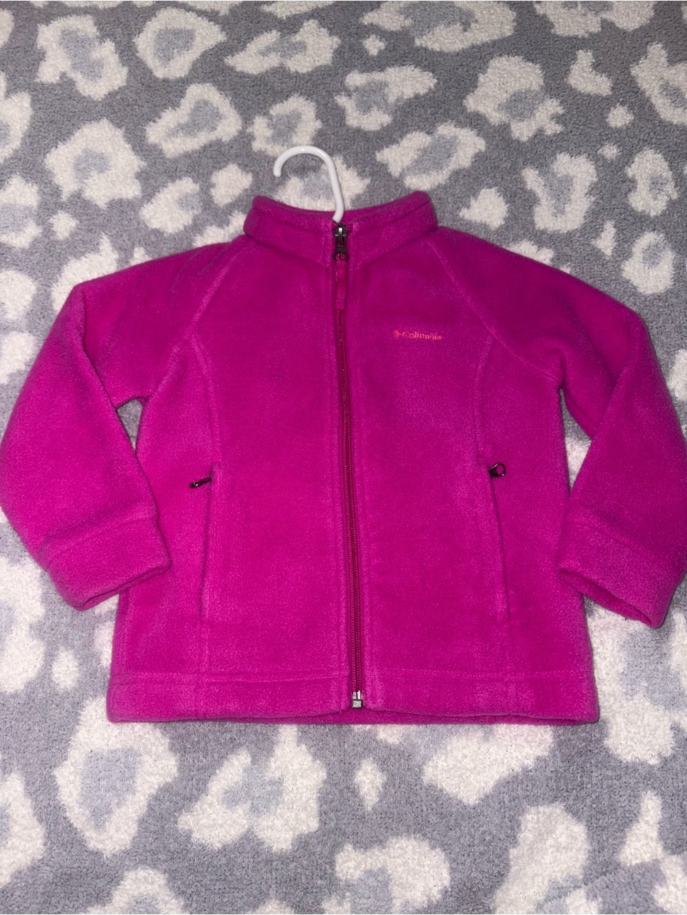 Columbia Solid Fuschia Pink Fleece Zip Front Jacket Toddler Girl 3T